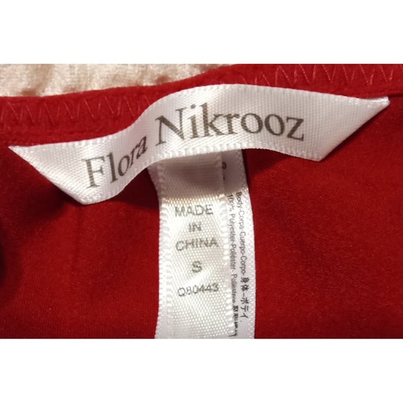 Genevive Chemise by Flora Nikrooz Eyelash Lace Overlay Christmas Red Satin Sz S - Picture 6 of 6